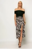 Μίντι φούστα zebra print μαύρο