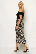 Μίντι φούστα zebra print μαύρο
