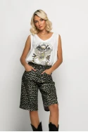 Jean baggy βερμούδα leopard print Jean baggy βερμούδα leopard print