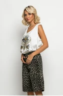 Jean baggy βερμούδα leopard print Jean baggy βερμούδα leopard print