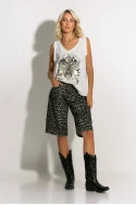 Jean baggy βερμούδα leopard print Jean baggy βερμούδα leopard print
