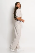 Σετ παντελόνι tailoring και cropped πουκάμισο μπεζ ανοιχτό