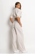 Σετ παντελόνι tailoring και cropped πουκάμισο μπεζ ανοιχτό