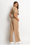 Σετ παντελόνι tailoring και cropped πουκάμισο μπεζ σκούρο