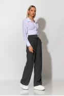 Παντελόνι tailoring με λευκή λεπτομέρεια ανθρακί