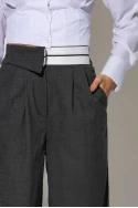 Παντελόνι tailoring με λευκή λεπτομέρεια ανθρακί