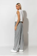 Παντελόνι tailoring με λευκή λεπτομέρεια γκρι Παντελόνι tailoring με λευκή λεπτομέρεια γκρι