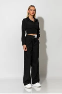 Παντελόνι tailoring με λευκή λεπτομέρεια μαύρο Παντελόνι tailoring με λευκή λεπτομέρεια μαύρο
