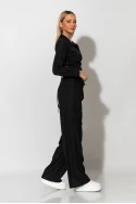 Παντελόνι tailoring με λευκή λεπτομέρεια μαύρο Παντελόνι tailoring με λευκή λεπτομέρεια μαύρο