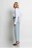 Cropped jean wide leg μπλε ανοιχτό
