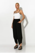Baggy παντελόνι με τσέπες μπροστά μαύρο Baggy παντελόνι με τσέπες μπροστά μαύρο