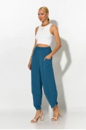 Baggy παντελόνι με τσέπες μπροστά πετρόλ
