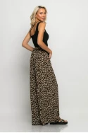Παντελόνα με ζωνάκι και λάστιχο στην μέση leopard print μπεζ ανοιχτό