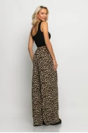 Παντελόνα με ζωνάκι και λάστιχο στην μέση leopard print μπεζ ανοιχτό