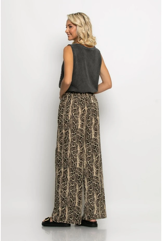 Παντελόνα με λάστιχο στην μέση snake print 