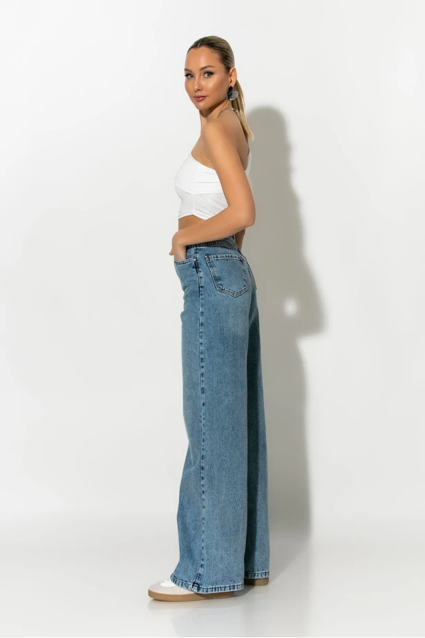 Jean wide leg μπλε Jean wide leg μπλε