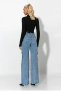 Jean straight leg distressed μπλε