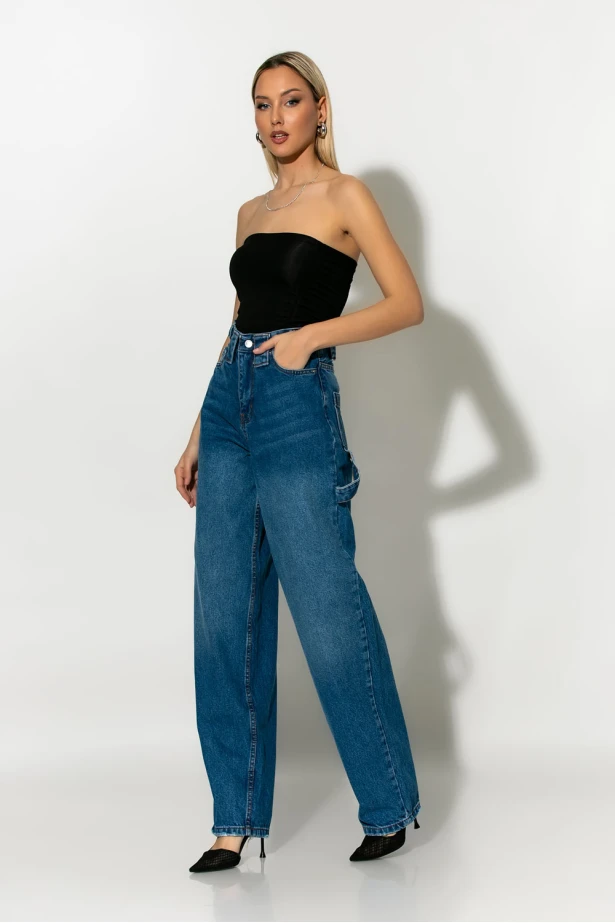 High rise boyfriend jean μπλε High rise boyfriend jean μπλε