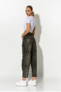 Jean baggy loose fit leopard print μαύρο