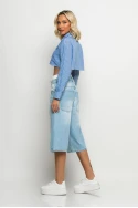 Boxer jean baggy βερμούδα μπλε ανοιχτό