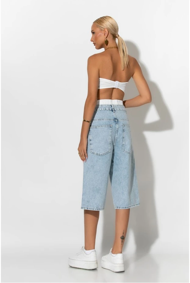Jean boxer loose fit βερμούδα μπλε ανοιχτό