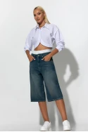 Jean boxer loose fit βερμούδα μπλε σκούρο 