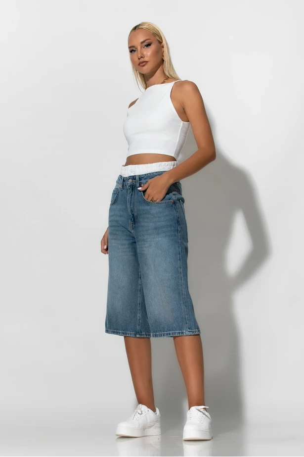 Jean boxer loose fit βερμούδα μπλε