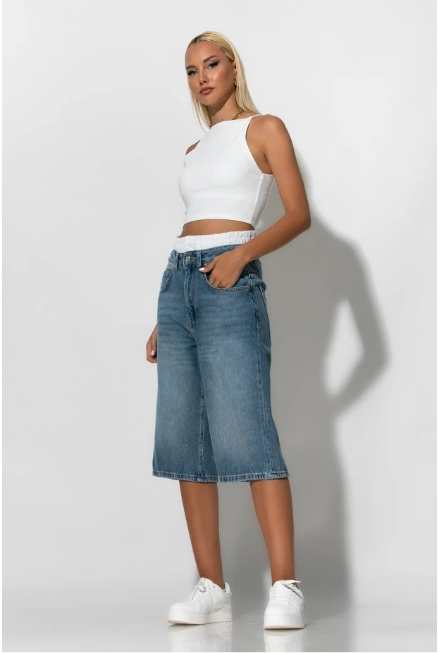 Jean boxer loose fit βερμούδα μπλε