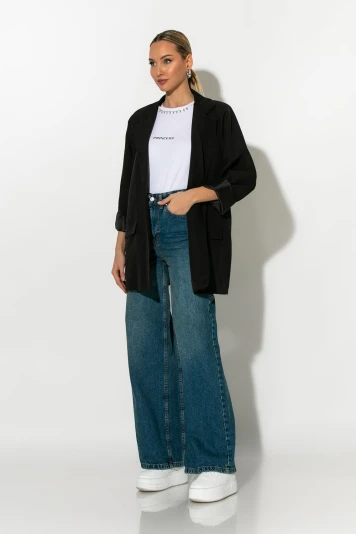 Jean wide leg μπλε