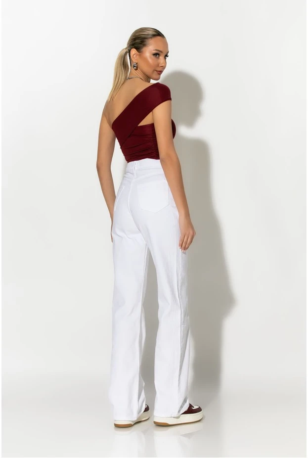 Jean straight leg λευκό