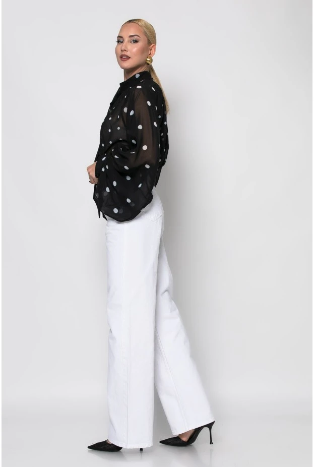 Jean straight leg λευκό