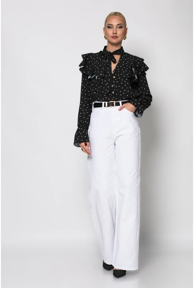Jean straight leg λευκό