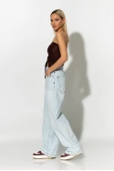 Jean wide leg loose fit με μεγάλες τσέπες μπλε ανοιχτό Jean wide leg loose fit με μεγάλες τσέπες μπλε ανοιχτό