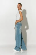 Jean wide leg loose fit με μεγάλες τσέπες μπλε ανοιχτό Jean wide leg loose fit με μεγάλες τσέπες μπλε ανοιχτό
