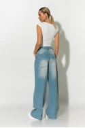 Jean wide leg loose fit με μεγάλες τσέπες μπλε ανοιχτό Jean wide leg loose fit με μεγάλες τσέπες μπλε ανοιχτό