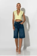 Jean loose fit βερμούδα μπλε σκούρο