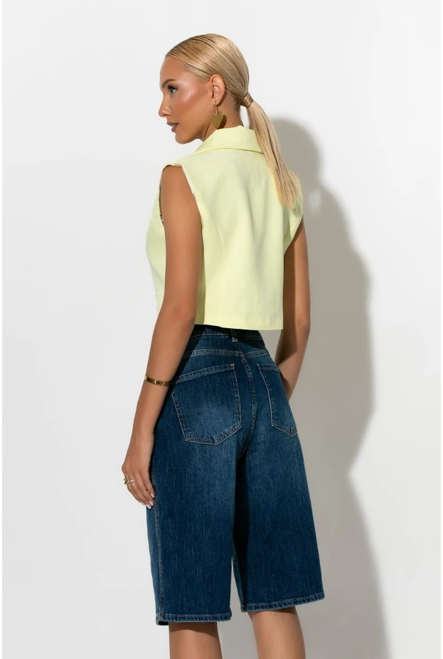 Jean loose fit βερμούδα μπλε σκούρο