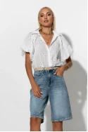 Jean loose fit βερμούδα μπλε 