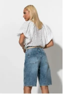 Jean loose fit βερμούδα μπλε 