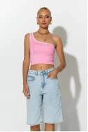 Jean loose fit βερμούδα μπλε ανοιχτό