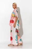 Παντελόνα με λινό και print mini frida μπεζ 