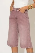 Jean baggy βερμούδα ροζ