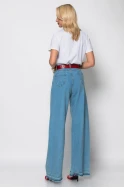 Jean wide leg μπλε με στρας και ξέφτια μπλε ανοιχτό