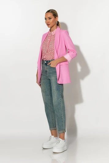 Jean mom fit μπλε