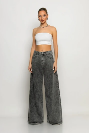 Jean super flared ανθρακί