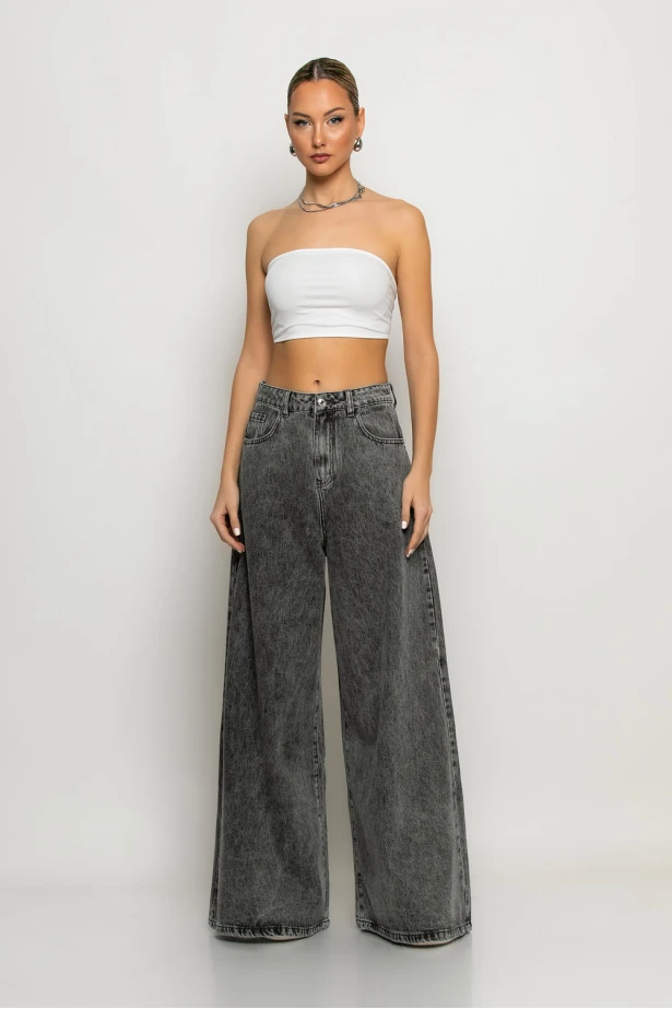 Jean super flared ανθρακί