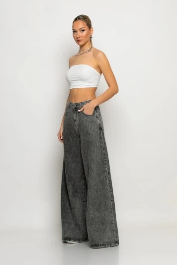 Jean super flared ανθρακί