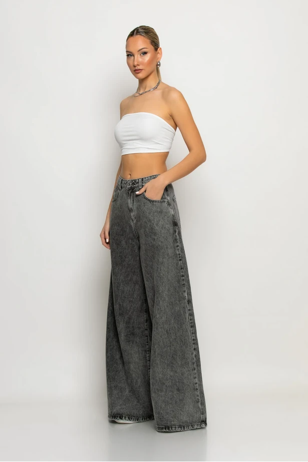 Jean super flared ανθρακί