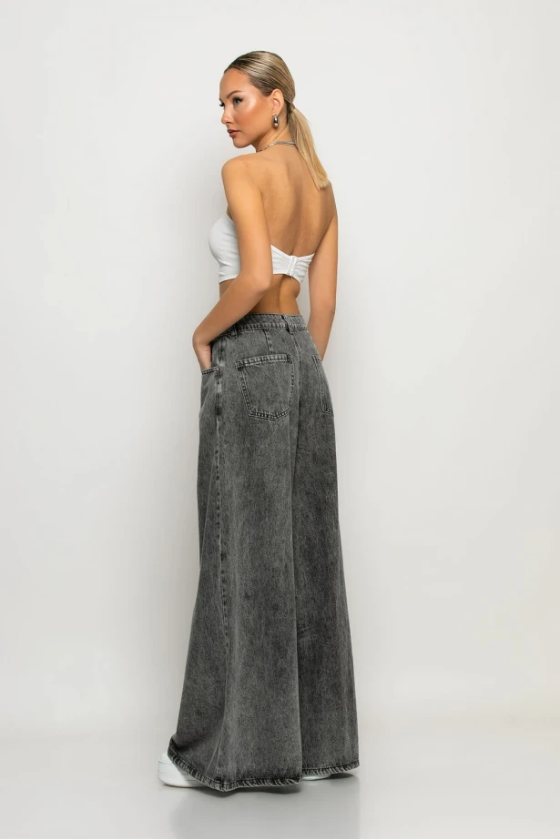 Jean super flared ανθρακί