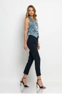 Παντελόνι cropped ψηλόμεσο μπλε navy